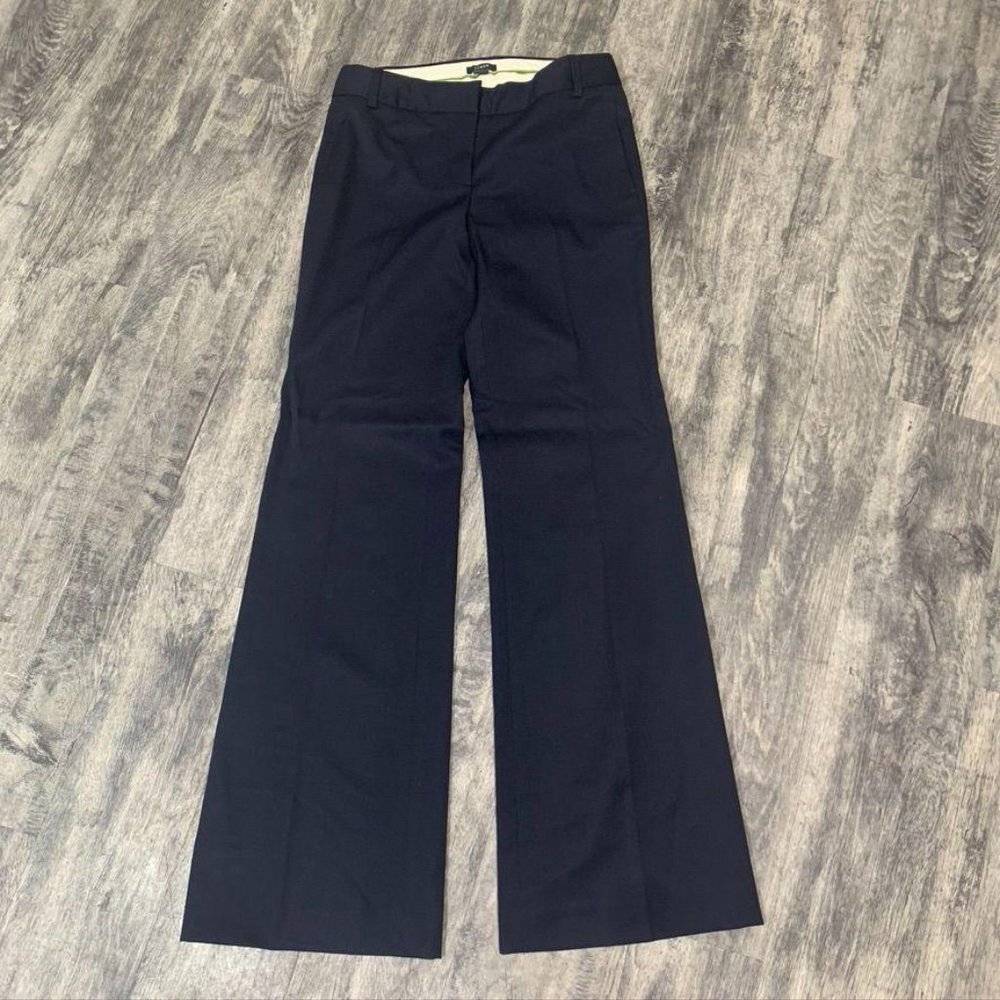 J Crew Navy Blue 100% Wool Favorite Fit Pants Sz 0